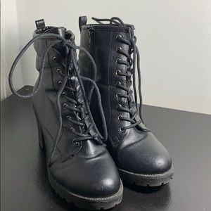 Black, heeled, ankle boots